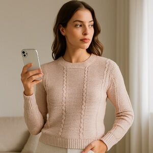 Madewell Textured Knit Crewneck Sweater XS Soft Blush Neutral – Quiet Luxury